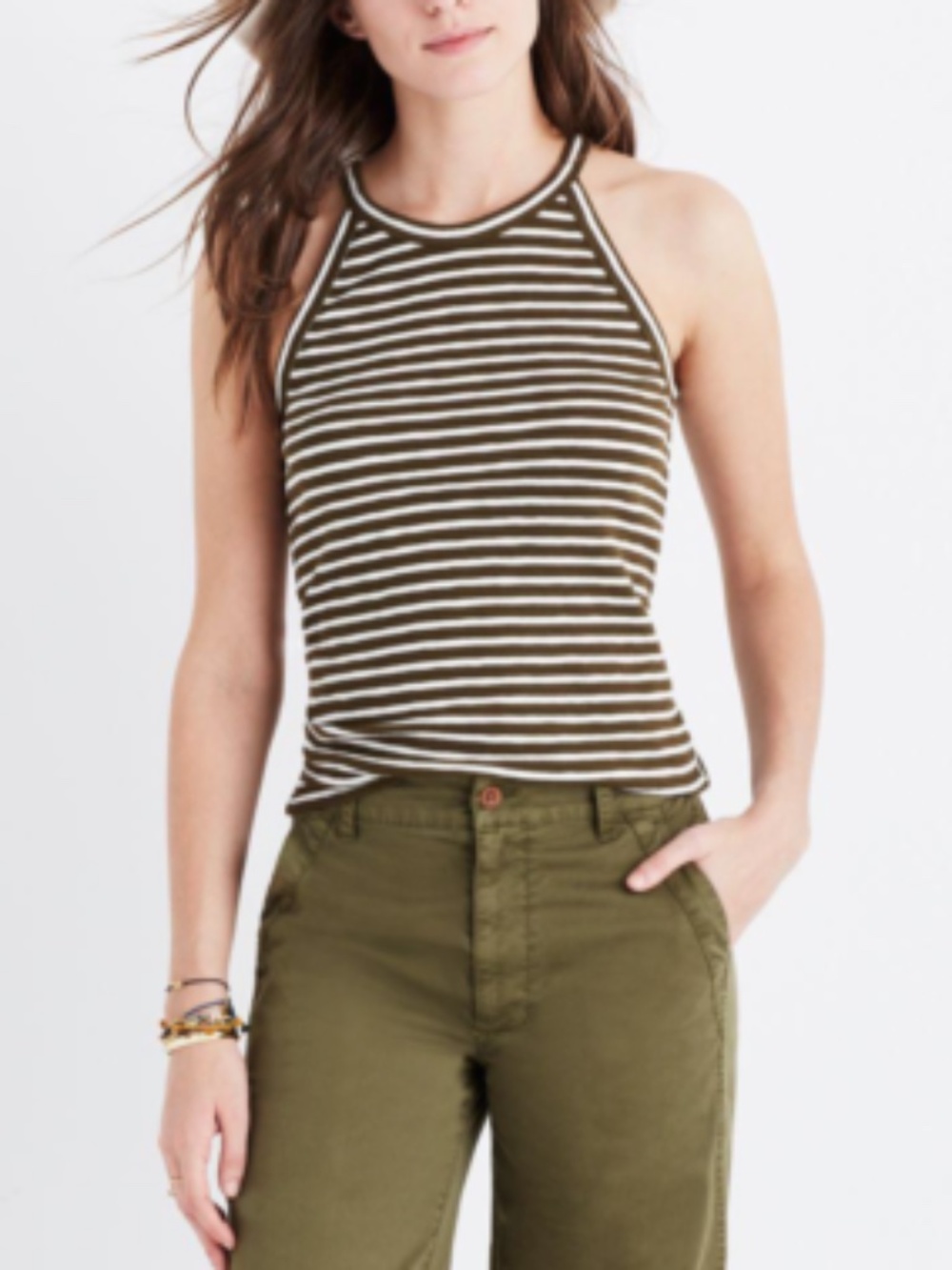 Madewell Striped Olive Tank